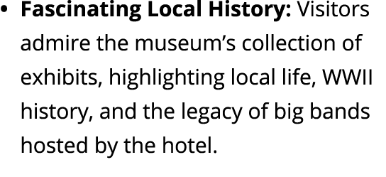 Fascinating Local History: Visitors admire the museum’s collection of exhibits, highlighting local life, WWII history...