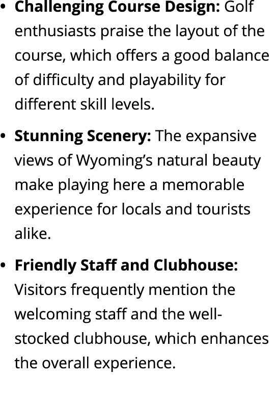 Challenging Course Design: Golf enthusiasts praise the layout of the course, which offers a good balance of difficult...